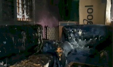 धनबाद: बैंक मोड़ नया बाजार में बिजनसमैन के घर बम फेंका, लाखों का सामान जलकर राख