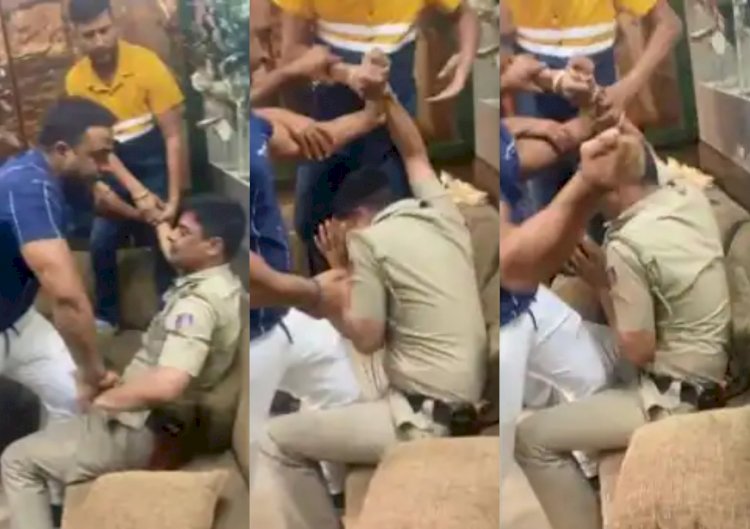नई दिल्ली: पॉलिटिकल लीडर ने पुलिसकर्मी को बेरहमी से पीटा, वीडियो वायरल 