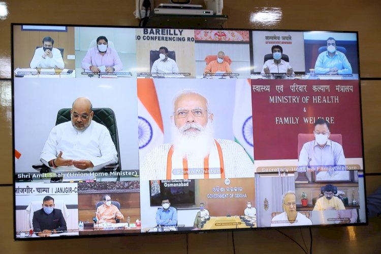 पीएम नरेंद्र मोदी ने कई स्टेट के सीएम व डीसी से कोरोना पर की बात, सीएम हेमंत सोरेन भी रहे उपस्थित