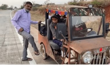 महाराष्ट्र: कबाड़ से बनी गाड़ी पर आया आनंद महिंद्रा का दिल, गाड़ी बनाने वाले को किया बोलेरो गिफ्ट देने का वादा