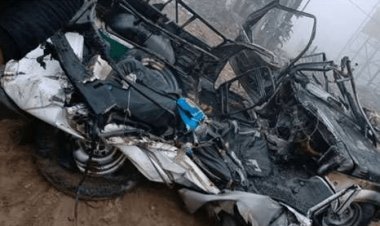 पटना: हाइवा से टक्कर के बाद जिप्सी में लगी आग, जिंदा जले तीन पुलिसकर्मी