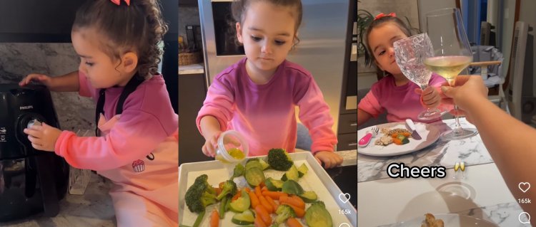 मां के लिए खाना बनाती दो साल की क्यूट नताली, वीडियो वायरल 