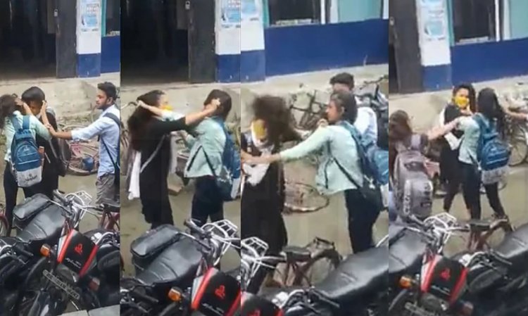 बिहार: रोड पर भिड़ी दो लड़कियां, एक-दूसरे को पटक कर मारा, बाल खींचे, चले लात-घूंसे, वीडियो वायरल