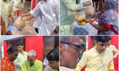 धनबाद: निरसा में छठ पूजा करने वालों के  गेहूं एवं  लॉकी वितरण