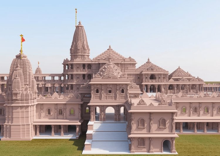 उत्तर प्रदेश : अयोध्या में युद्धस्तर पर  श्री राम मंदिर का निर्माण, पूर्ण आकार की कल्पना के पिक्चर जारी