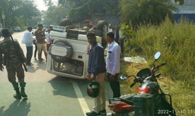 धनबाद: सिंदरी के एक्स एमएलए आनंद महतो रोड एक्सीडेंट में हुए  में घायल, बलियापुर रोड में गाड़ी पलटी