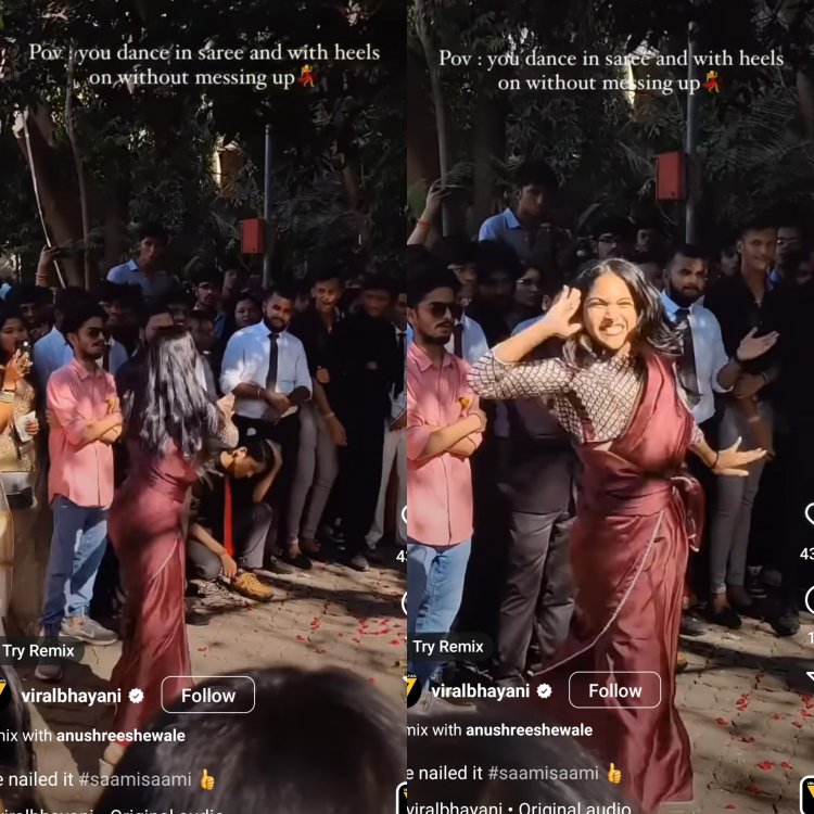 सामी-सामी गाने पर गाने पर पर लड़की ने साड़ी और हील्स में किया डांस, Video वायरल