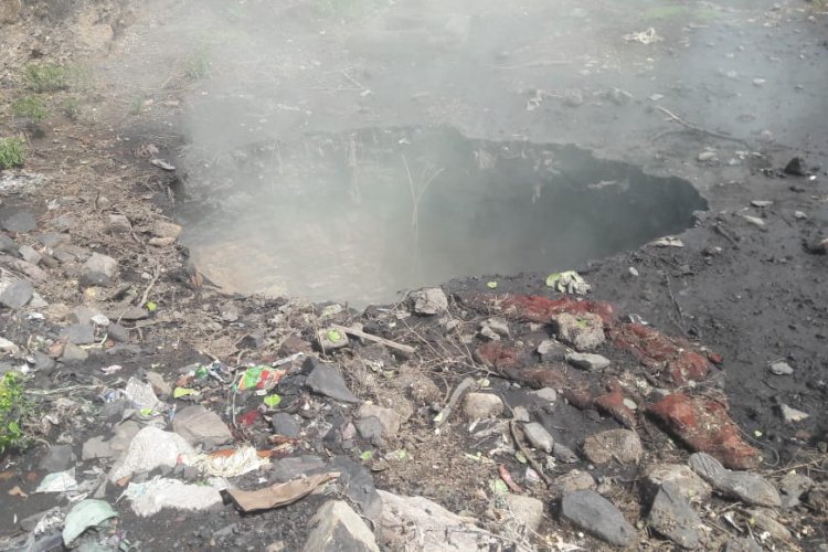 धनबाद: गोधर में बना गोफ, जहरीली गैस निकलने से दहशत
