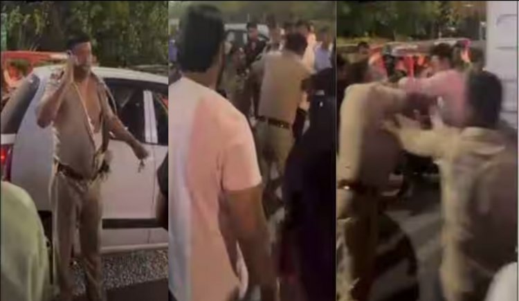 Noida: दबंगों ने रोड पर सब इंस्पेक्टर को पीटा, वर्दी फाड़ी, video viral