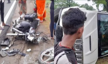 Bhojpur : रोड किनारे खड़ी स्कार्पियो से टकराई बाइक, पिता-पुत्र की दर्दनाक मौत