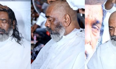 Jharkhand : दिशोम गुरु शिबू सोरेन के दशकर्म में भावुक हुए CM हेमंत, मुंडन के समय छलक पड़े आंसू