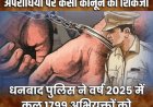 Dhanbad: अपराधियों पर सख्त प्रहार, वर्ष 2025 में धनबाद पुलिस ने 1799 अपराधियों को भेजा सलाखों के पीछे