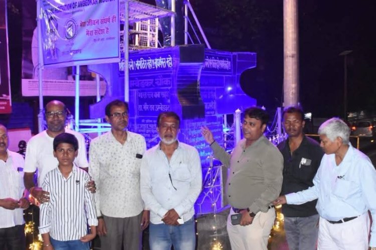 अंबेडकर चौक की साफ-सफाई, प्रतिमा स्थल को आकर्षक रूप से सजाया गया