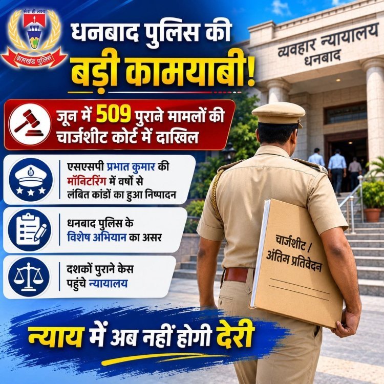 जून माह में धनबाद पुलिस का बड़ा एक्शन, 574 वारंटों का निष्पादन; फरार अपराधियों में मचा हड़कंप