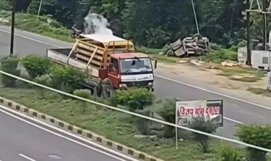 ‍‍Bihar: मुजफ्फरपुर NH-57 पर CNG ट्रक से गैस लीक, ड्राइवर-खलासी ने कूदकर बचाई जान; एक घंटे थमा ट्रैफिक