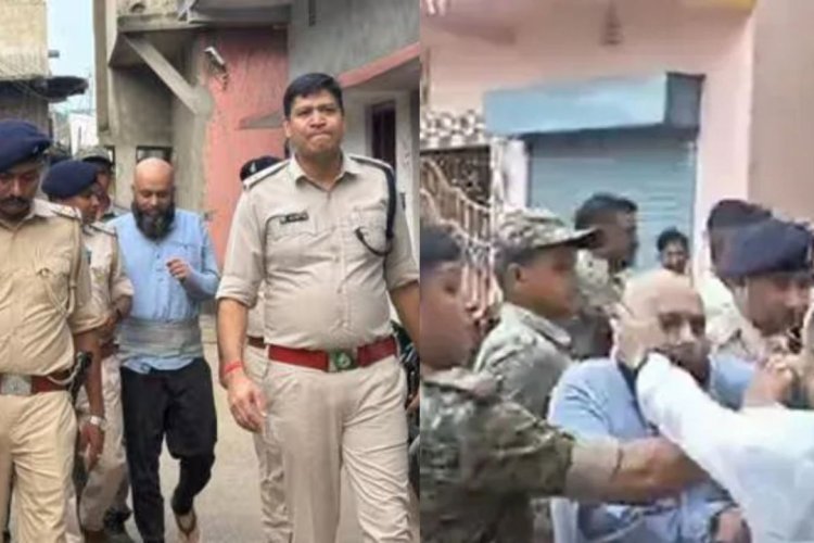 वासेपुर में प्रिंस खान के भाई बंटी की पुलिस परेड, भीड़ में युवक ने मारा थप्पड़