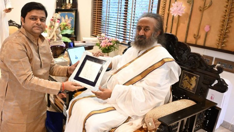 श्री श्री रविशंकर से मिले सत्य प्रकाश सिंह, लभुआनी में बनेगा इच्छापूर्ति गणेश मंदिर