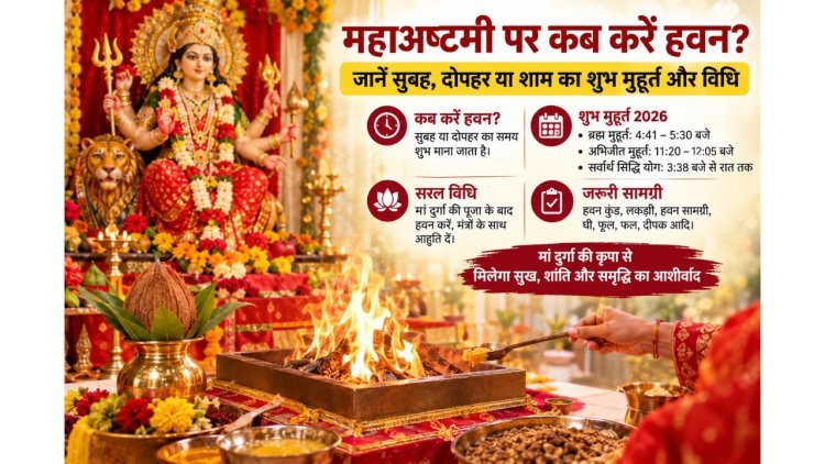 महाअष्टमी पर कब करें हवन? जानें सुबह, दोपहर या शाम का शुभ मुहूर्त और विधि